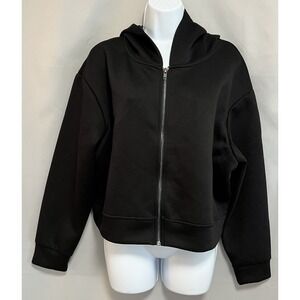 a New Day Sweatshirt Full Zip Black Crop‎ Sz X-Large NWT Women's